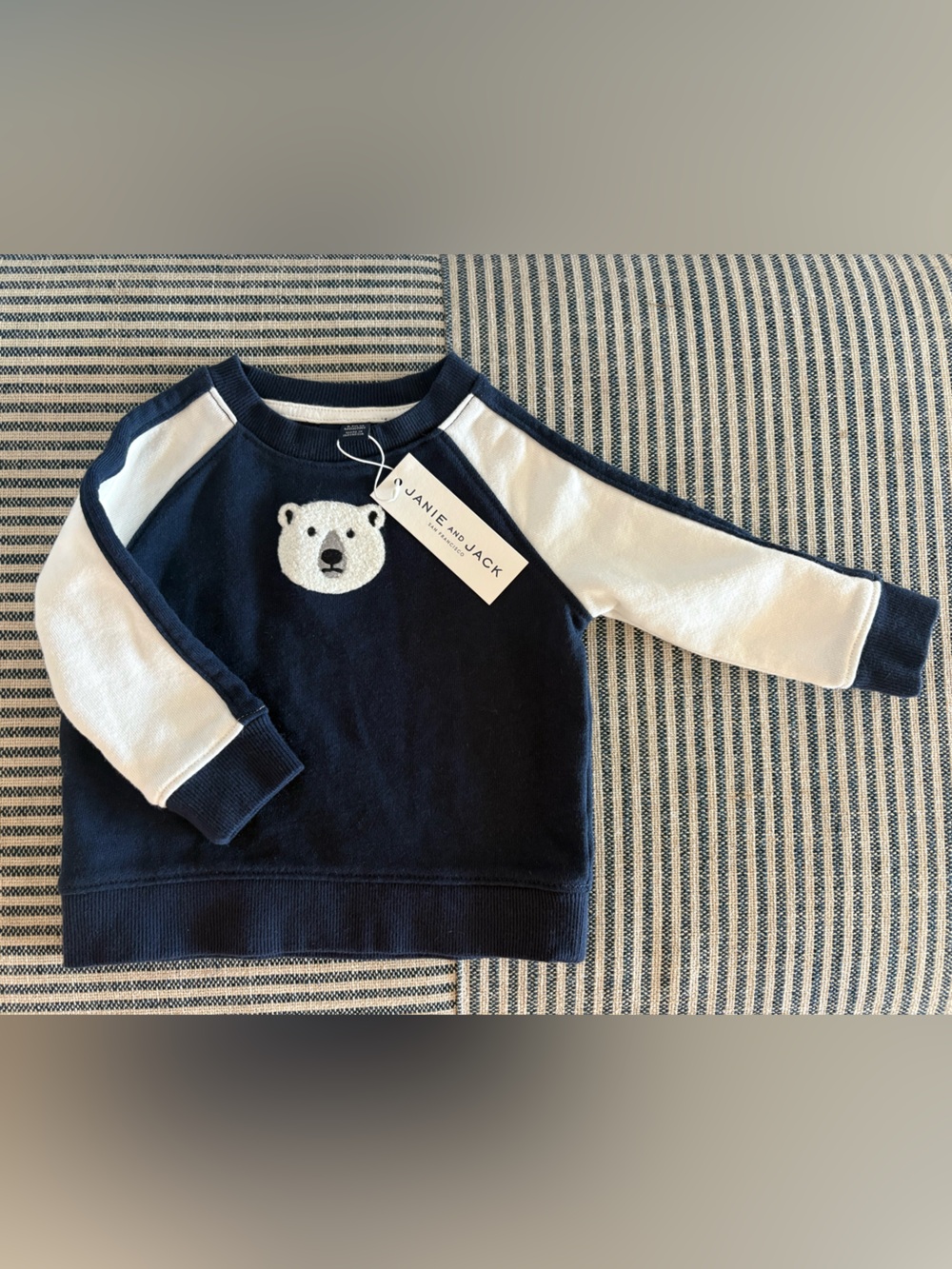 Janie and Jack Navy & White Polar Bear Sweatshirt